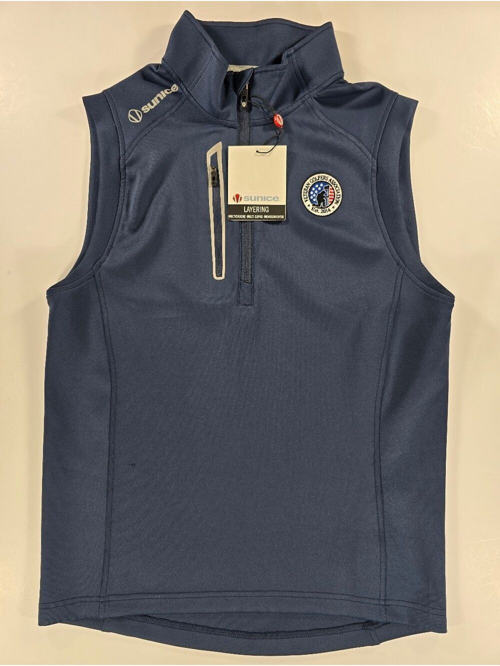 NEW Sunice Axel Vest Mens Veteran Golfers Association VGA Gray Performance